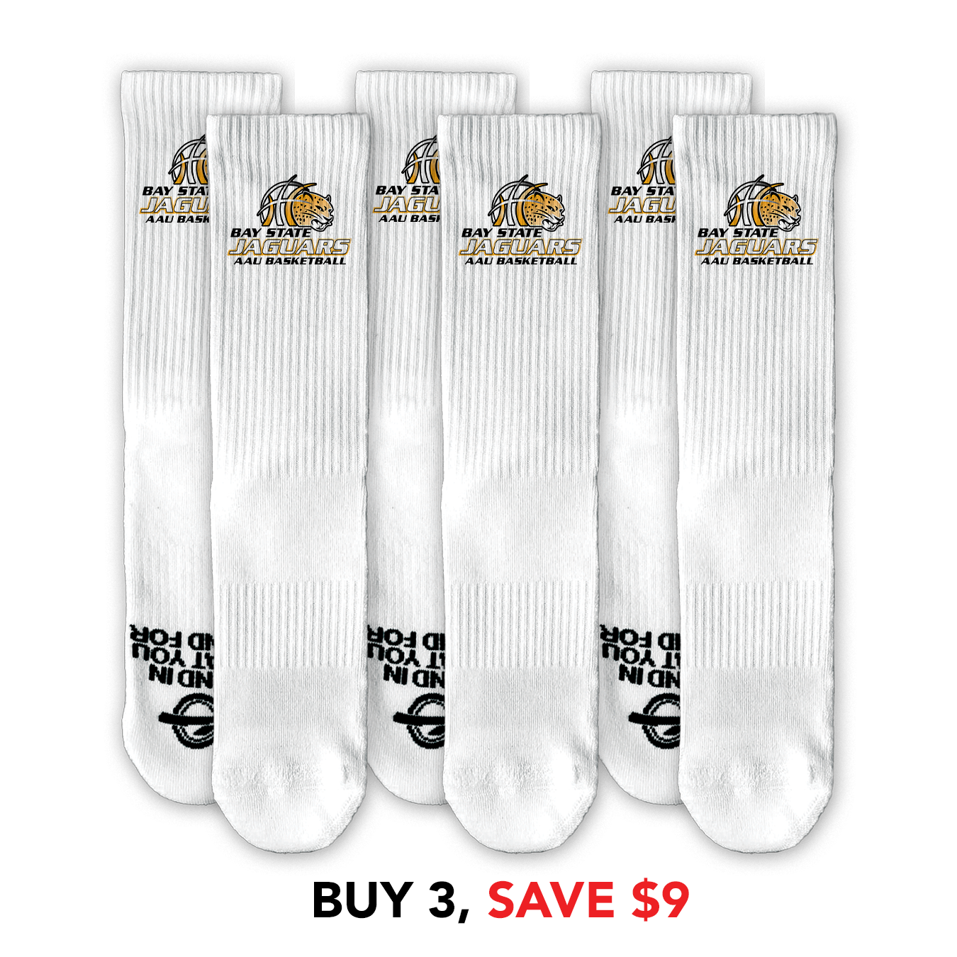 Bay State Jags Basketball Lifestyle Sock Three Pack