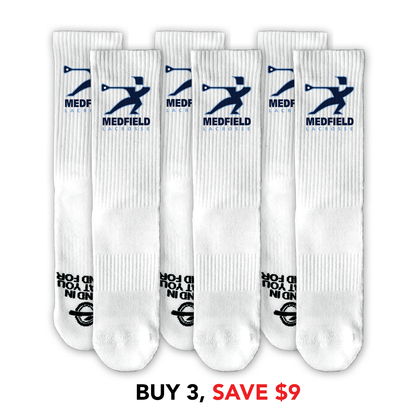 Medfield Boys Lacrosse Lifestyle Sock Three Pack
