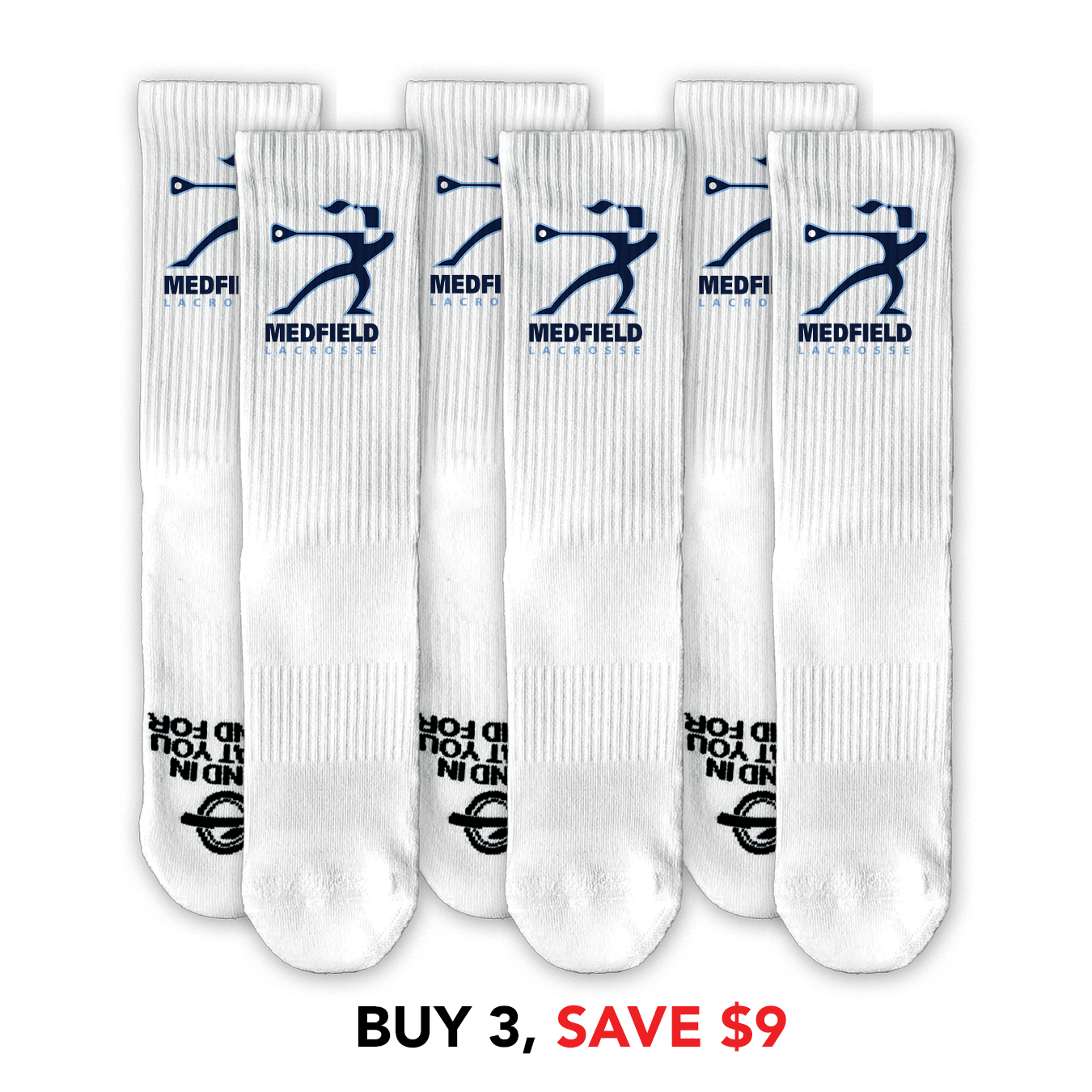 Medfield Girls Lacrosse Lifestyle Sock Three Pack